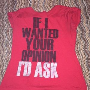 A red T- Shirt (only worn 1 time)